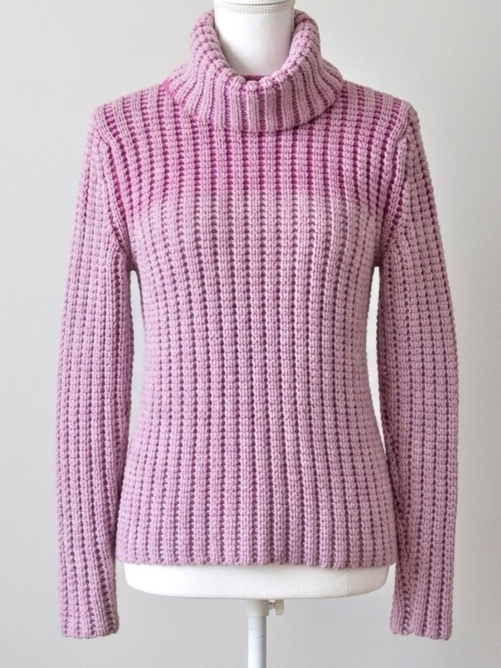Gap Vintage Y2K Soft Knit Lavender Ombre Gradient Turtleneck Sweater Size Small